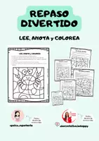 Vista previa - Hojas de trabajo - REPASO DIVERTIDO_Lee, escribe y colorea - Portada