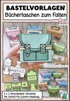 Vorschau - Mal- und Bastelvorlagen - Büchertaschen / Schultaschen zum Falten - Bastelvorlagen z.B. zum Schulanfang - Deckblatt
