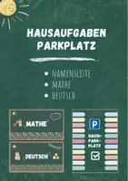 Vorschau - Anderer Materialtyp - Hausaufgabenparkplatz-Schilder (Deutsch/Mathe) Visualisierung Kontrolle - Deckblatt