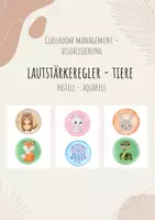 Vorschau - Bildkarten - Lautstärkeregler Lautstärkeampel Tiere Pastell Aquarell Rituale Ruheampel - Deckblatt