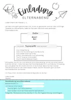 Vorschau - Anderer Materialtyp - Einladung Elternabend - Deckblatt
