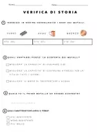 anteprima - Esercizi - VERIFICA DI STORIA: età dei metalli - Pagina di copertina