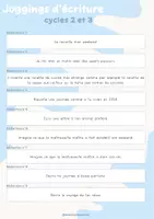 Aperçu - Feuilles d'exercices - 36 joggings d'écriture adataples pour les cycles 2 et 3 - Page de couverture