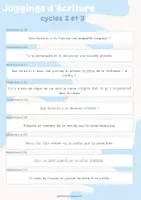 Aperçu - Feuilles d'exercices - 36 joggings d'écriture adataples pour les cycles 2 et 3 - Page 2