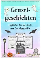 Vorschau - Arbeitsblätter - Gruselgeschichten - Tippkarten Ende/ Schluss - Deckblatt