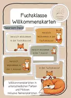 Vorschau - Bildkarten - Fuchsklasse - Willkommenskarten - Schulanfang - Deckblatt
