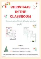 Vista previa - Hojas de trabajo - Christmas Activities Pack: Crossword, Word Search & Reading - Portada
