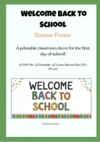 Vista previa - Decoración del aula - Printable Welcome Back to school Banner - Portada