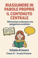anteprima - Schede informative - Riassumere in parole proprie il contenuto centrale - Pagina di copertina