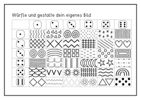 Vorschau - Mal- und Bastelvorlagen - Schultüte würfeln und malen - Seite 1