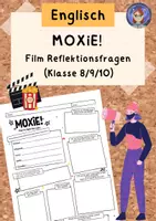 Vorschau - Arbeitsblätter - Reflektionsfragen zum Buch und Film "MOXiE!" - Deckblatt