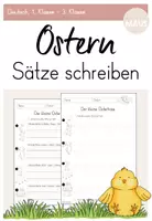 Vorschau - Arbeitsblätter - Sätze zu Bildern schreiben (Ostern) - Schreibübung - Deckblatt