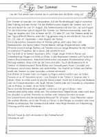Vorschau - Arbeitsblätter - Sommer Lesetext als Leseweg oder Hörweg Klasse 2, Klasse 3, Klasse 4, DaZ - Seite 1