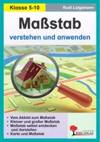 Vorschau - Arbeitsblätter - Maßstab verstehen und anwenden | Maßstab berechnen, Karten lesen, Entfernungen ermitteln, verkleinern, vergrößern, Landkarte | Erdkunde Mathematik Sekundarstufe I Klasse 5-10 Lösungen - Deckblatt