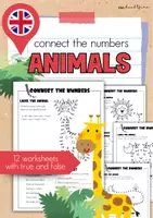Vista previa - Hojas de trabajo - Connect the Numbers – Animals: Fichas de inglés con números y animales (verdadero/falso, 12 páginas) - Portada