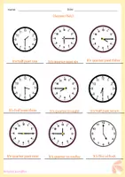 Vista previa - Hojas de trabajo - Aprender la hora en inglés – Póster + 2 fichas imprimibles con soluciones - página 3