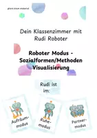 Vorschau - Poster - Tafelmaterial Sozialformen/Transparenz mit Rudi Roboter - Deckblatt