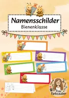 Vorschau - Anderer Materialtyp - Namensschilder Klassentier Biene / Bienenklasse - Deckblatt