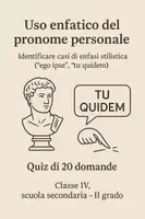 anteprima - Quiz - Identificare casi di enfasi stilistica (ego ipse, tu quidem) - Quiz - Pagina di copertina
