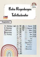 Vorschau - Präsentationen/Tafelbilder - BOHO Regenbogen - Tafelkalender - Deckblatt