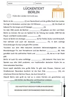 Vorschau - Arbeitsblätter - Lückentext - Berlin + Lösungen - Deckblatt