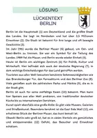 Vorschau - Arbeitsblätter - Lückentext - Berlin + Lösungen - Seite 1