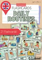 Vista previa - Decoración del aula - Inglés ESO – Flashcards de rutinas diarias | daily routines (21 tarjetas ilustradas) - Portada