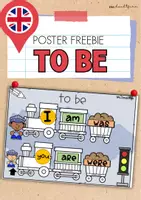 Vista previa - Decoración del aula - Inglés ESO – Póster verbo “to be” (Freebie) - Portada