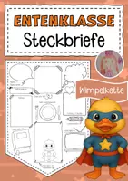 Vorschau - Arbeitsblätter - Entenklasse Steckbriefe zum Kennenlernen - Deckblatt