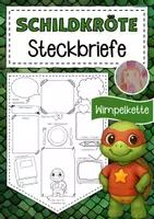 Vorschau - Mal- und Bastelvorlagen - Schildkrötenklasse Steckbriefe zum Kennenlernen - Deckblatt