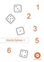 Vorschau - Arbeitsblätter - 4 Klettmappenvorlagen - Würfelzahlen - Seite 1