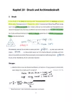 Vorschau - Unterrichtsreihen - Physik: Kapitel Druck, Hydrostatik und Archimedes - Deckblatt