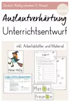 Vorschau - Stundenentwürfe - Unterrichtsentwurf: Auslautverhärtung (Rechtschreibstrategie: Verlängern) - Deckblatt
