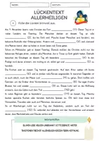 Vorschau - Arbeitsblätter - Lückentext - Allerheiligen + Lösungen - Deckblatt