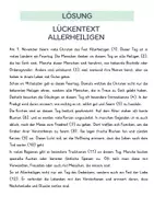 Vorschau - Arbeitsblätter - Lückentext - Allerheiligen + Lösungen - Seite 1