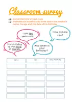 Voorbeeld - Classroom survey: "How old are you?" and "When is your birthday?" - Pagina 1