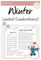 Vorschau - Arbeitsblätter - Lesetext: Winter (inkl. Fragen zum Text) - Lesekonferenz - Deckblatt