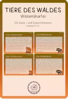 Vorschau - Stationenlernen - Wissenskartei: Tiere des Waldes - Deckblatt