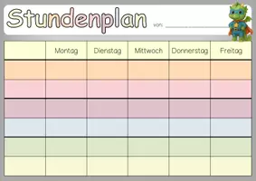 Vorschau - Anderer Materialtyp - Drachenklasse Tagestransparenz und Stundenplan - Seite 1