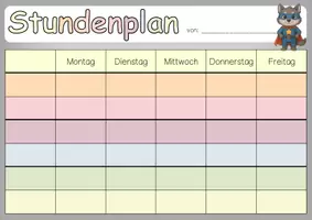 Vorschau - Anderer Materialtyp - Wolfklasse Tagestransparenz und Stundenplan - Seite 1
