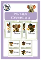 Vorschau - Bildkarten - Postmappe Elefantenklasse #Klassentier - Deckblatt