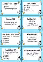 Vorschau - Quiz - Adolf Hitler Quizkarten - 24 Quizkärtchen | Quiz | Berühmte Persönlichkeiten - Seite 1