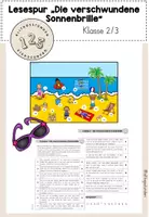Vorschau - Stundenentwürfe - Lesespur - die verschwundene Sonnenbrille (Sommer) - Deckblatt