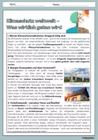 Vorschau - Arbeitsblätter - Was wird gegen den Klimawandel getan? - Ausführliche Erklärung mit Aufgaben und Lösungen - Seite 1