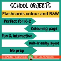 Vista previa - Juegos / Gamificación - School objects little flashcards, PDF, ESL game ideas, free | Back to school - página 1