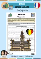 Aperçu - Feuilles d'exercices - ARTICLE – VOYAGE SCOLAIRE (Conjugaison) - Page de couverture