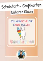 Vorschau - Mal- und Bastelvorlagen - Schulstart – Grußkarten „Eisbären Klasse“ - Persönliche Willkommensgrüße - Deckblatt