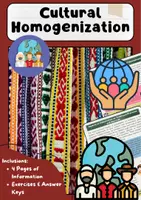 Vorschau - Arbeitsblätter - Cultural Homogenization – Globalization and Traditions - Deckblatt