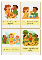 Vorschau - Mal- und Bastelvorlagen - Erzählkarten nach den Sommerferien – 20 kreative Gesprächsimpulse für Klasse 1 & 2 - Seite 1