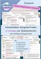 Vorschau - Arbeitsblätter - Satzglied-Proben (Einführung Satzglieder) - Deckblatt